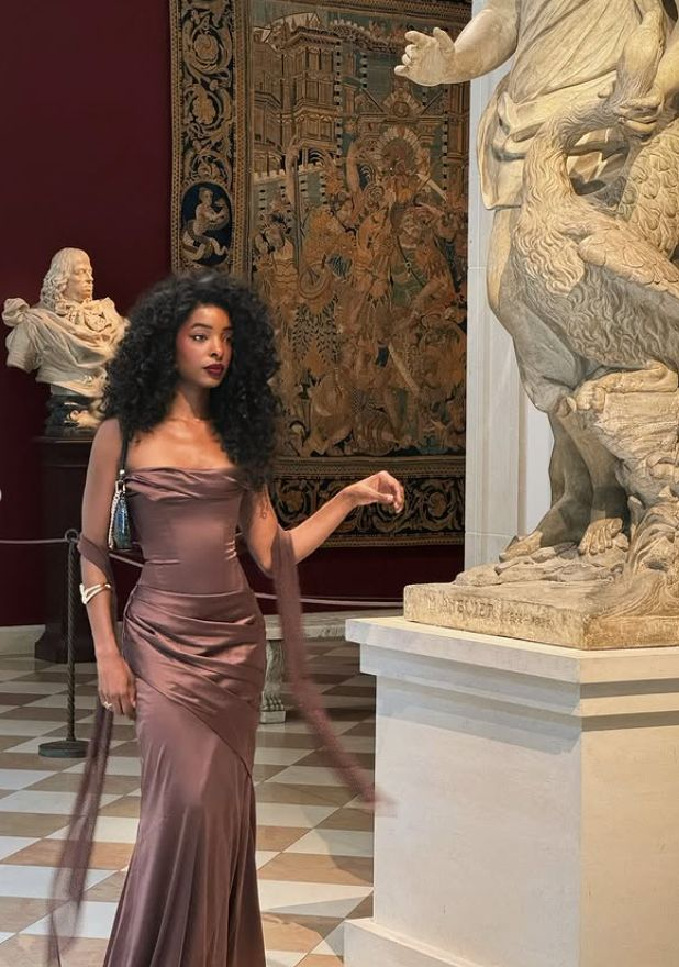 Vintage Brown Strapless Satin Pleated Mermaid Evening Dress Formal Long Wedding Guest Dress D1082