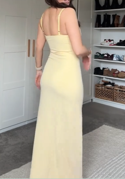 Yellow Fashion Long Prom Dress Evening Party Dresses  fg7739