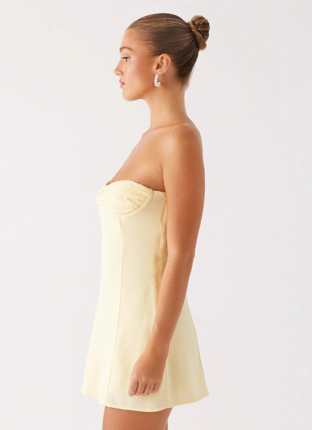 Strapless Ruched Underwire Bust A-Line Mini Dress 3