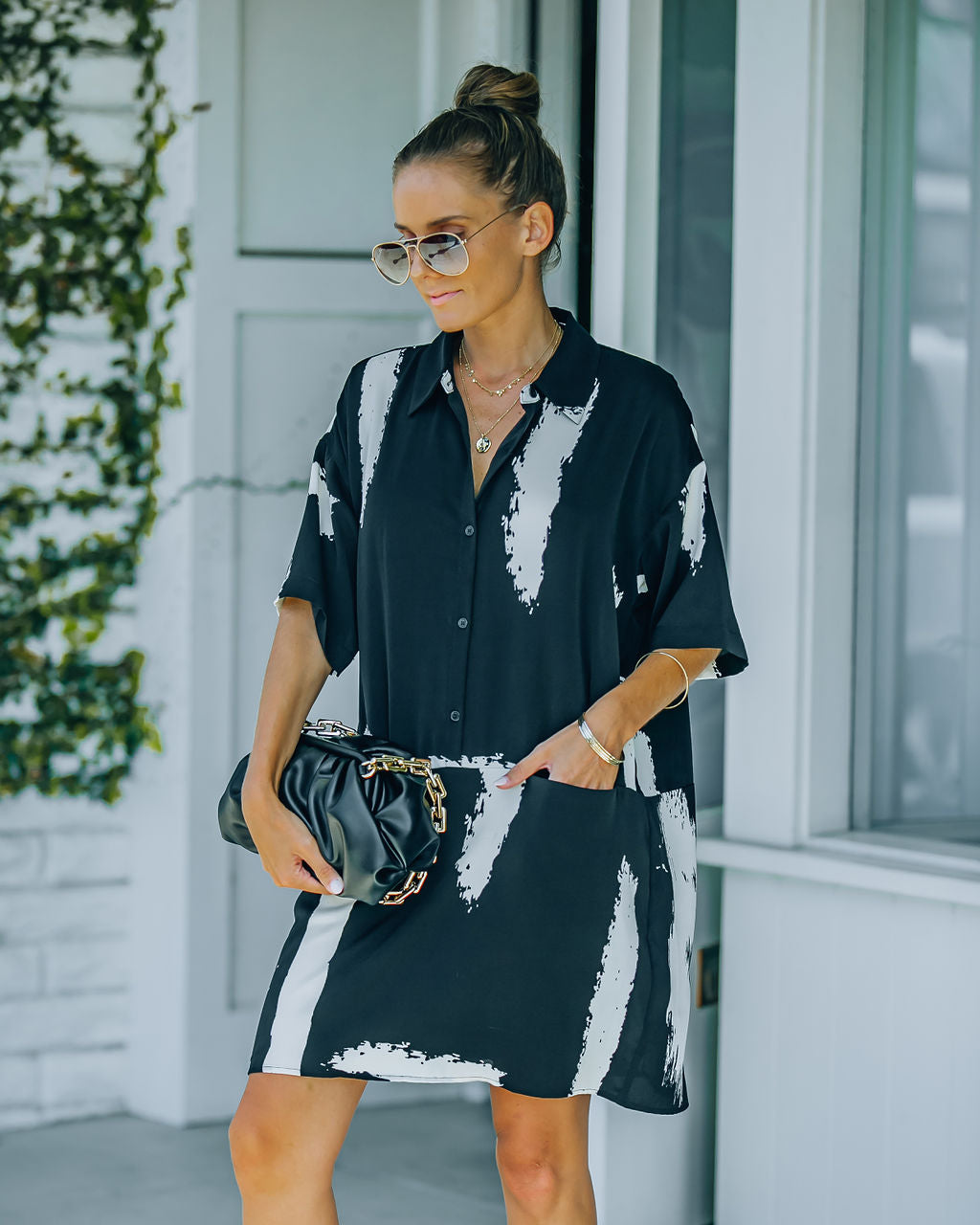 Raelynn Pocketed Button Down Shirt Dress FINAL