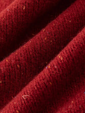 Full Sleeve Loose Layup Knitwear Red Sweater