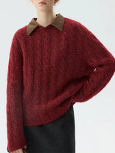 New Year's Red Round Neck Loose Sweater