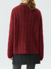 New Year's Red Round Neck Loose Sweater