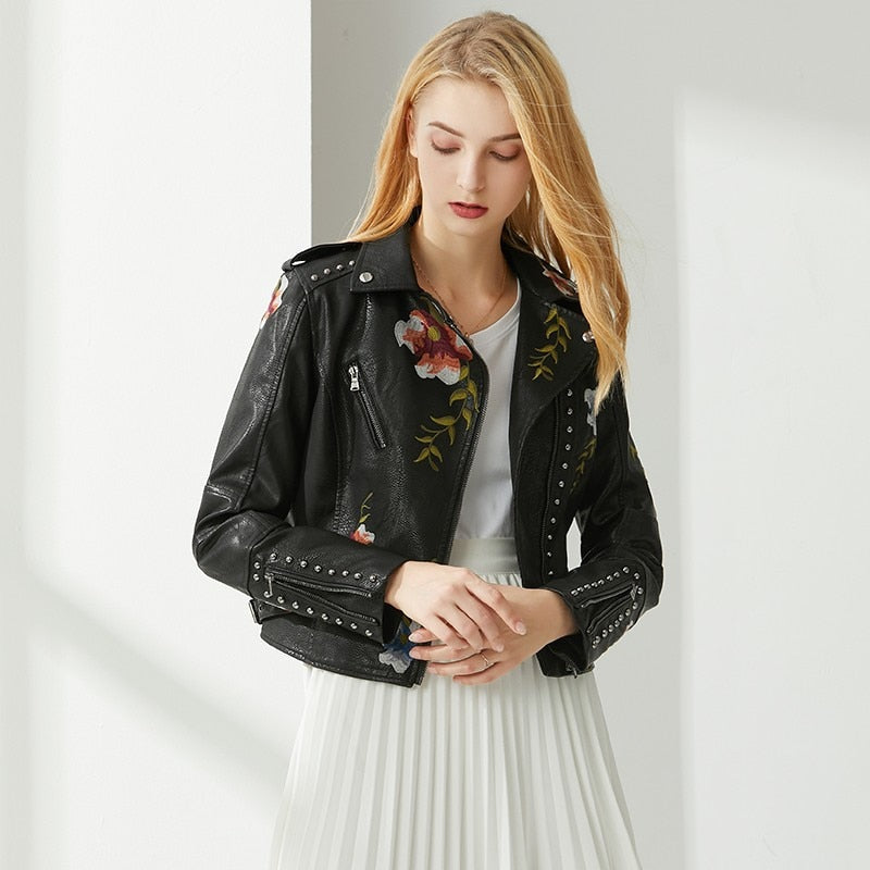 Out Of Focus Faux Leather Jacket