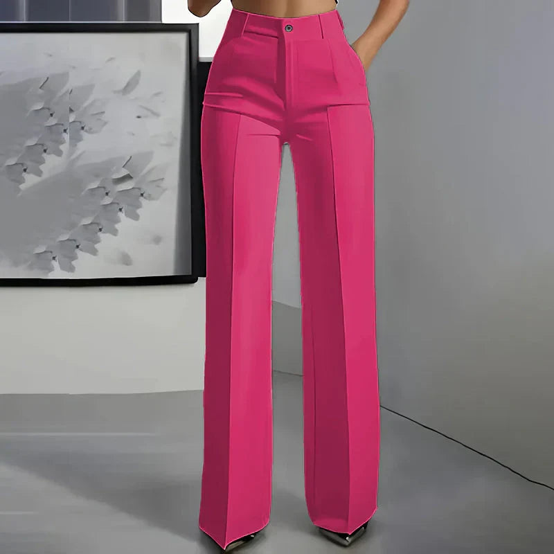 High Waist Wide Leg Tailored Trousers