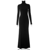 Turtleneck Sleeve Maxi Dress