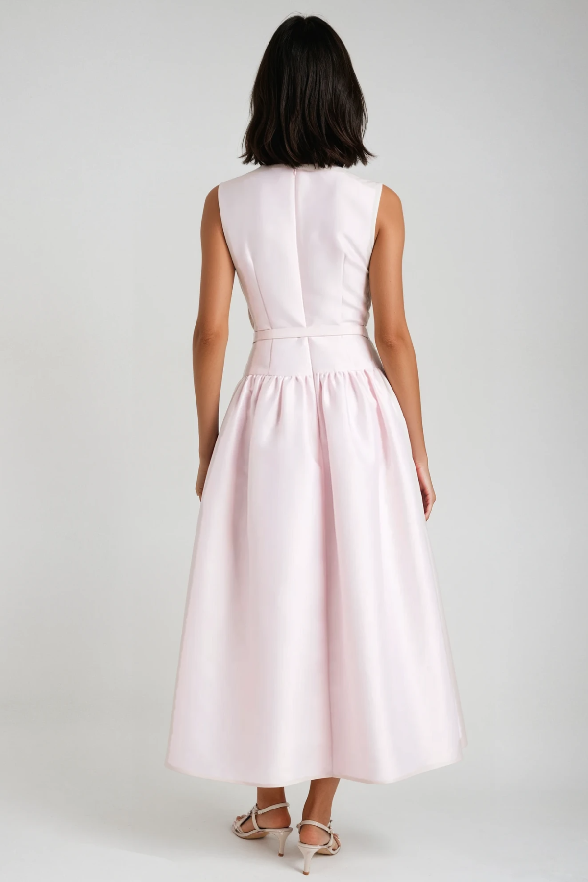 Farrah Bare-Arm Drop Waist Midi Dress