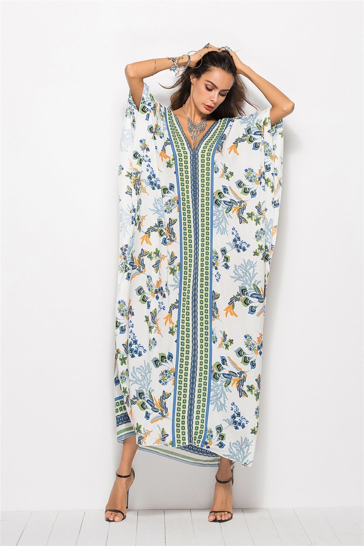 Fashion Bat-sleeve Robe Dress