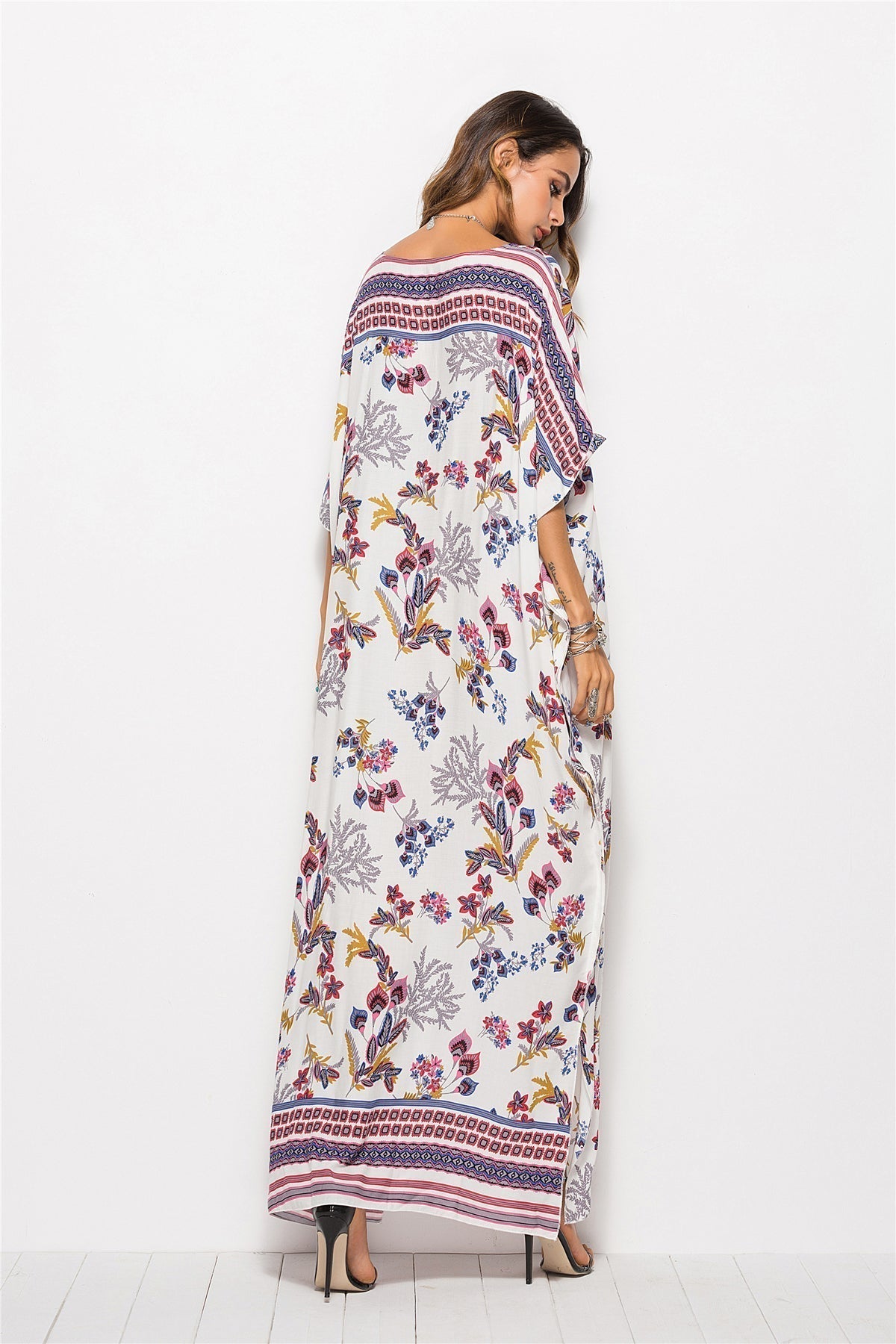 Fashion Bat-sleeve Robe Dress