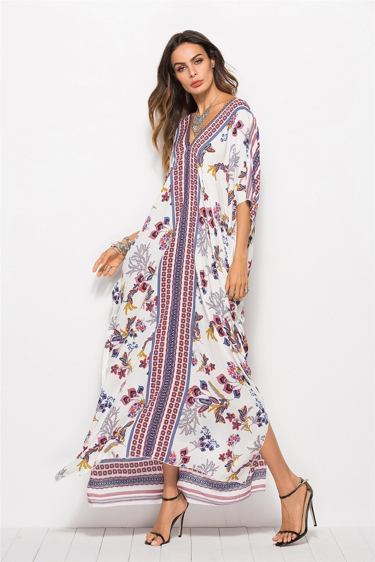 Fashion Bat-sleeve Robe Dress