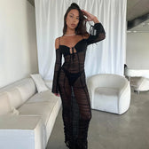 Sheer Mesh Maxi Dress