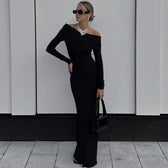 Floral Mesh Print Spaghetti Strap Celebrity Maxi Dress Black / S