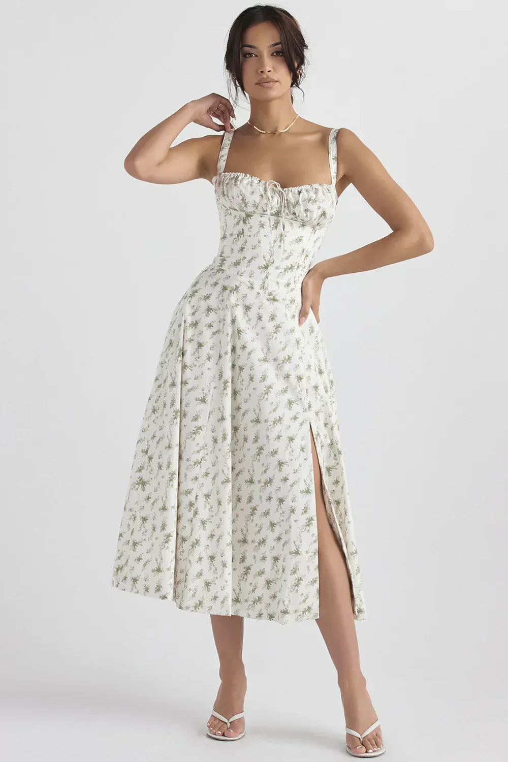 Boutique Temperament Sleeveless Maxi Casual Summer Floral Dress