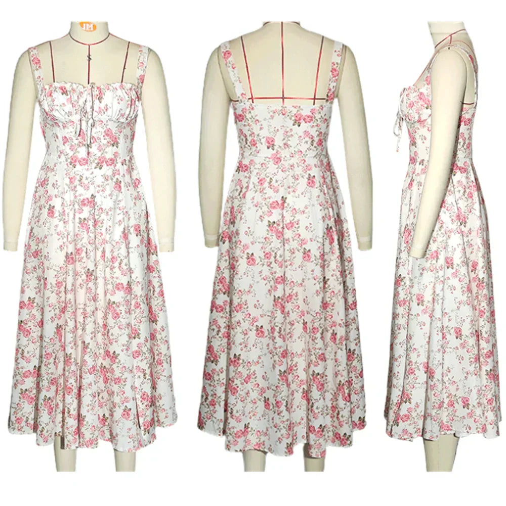 Boutique Temperament Sleeveless Maxi Casual Summer Floral Dress
