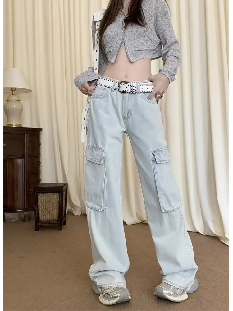New Vintage Harajuku Aesthetic Clothing Autumn Baggy Fashion Clothes for Teenagers Women's Jean