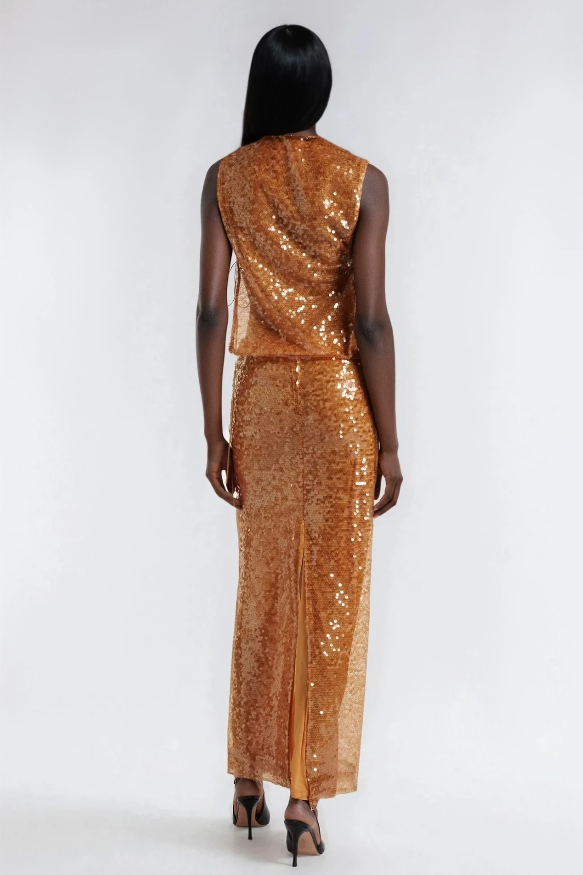 Fathima Tie Up Sequin Maxi Dress - View 3