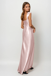 Fatos Sleeveless Rhinestone Satin Maxi Dress - View 3