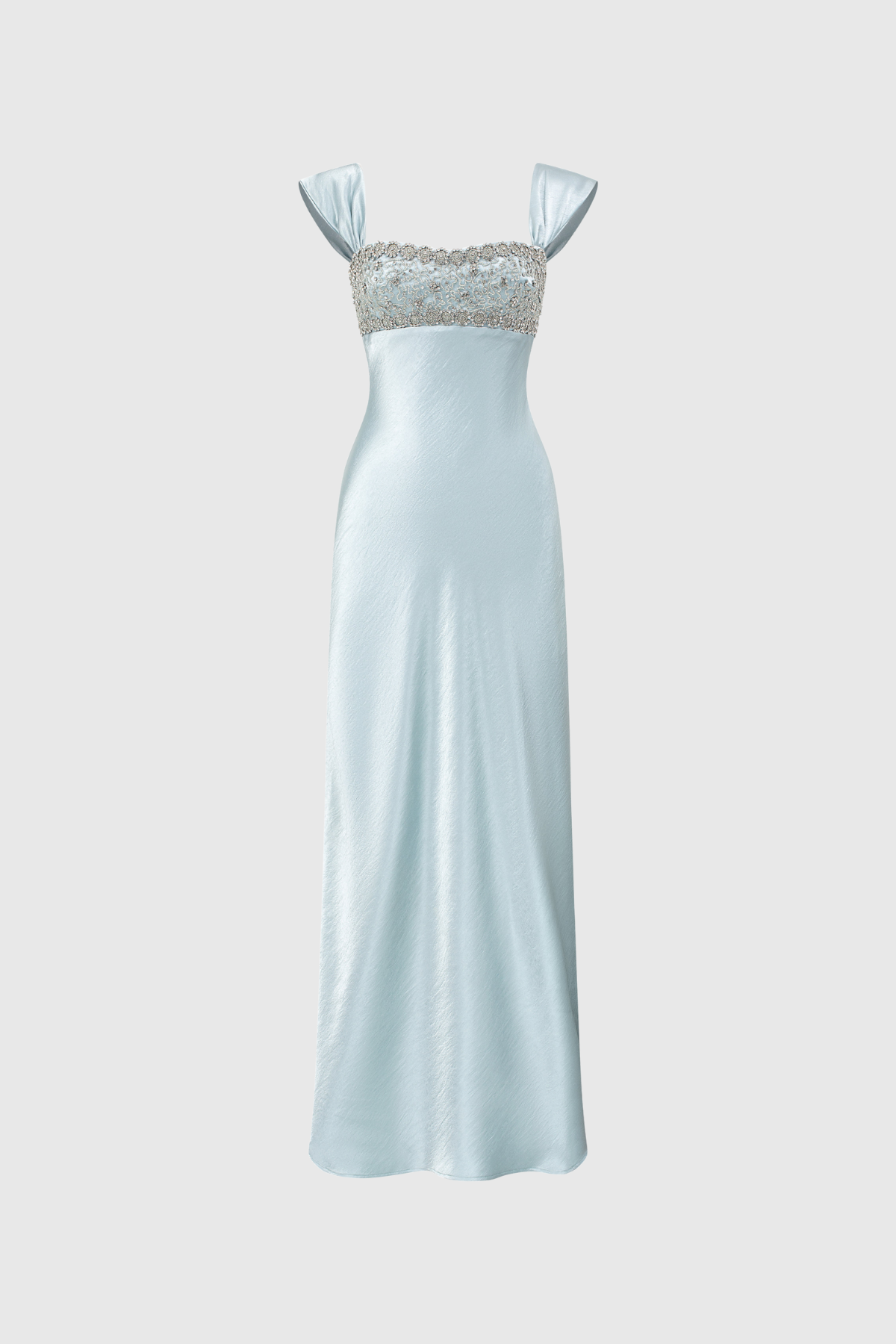 Fatos Sleeveless Rhinestone Satin Maxi Dress - View 6