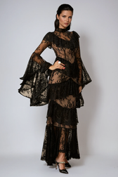 Fausta Bell Sleeve Tiered Lace Maxi Dress 3