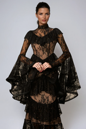 Fausta Bell Sleeve Tiered Lace Maxi Dress 4