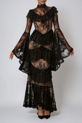 Fausta Bell Sleeve Tiered Lace Maxi Dress