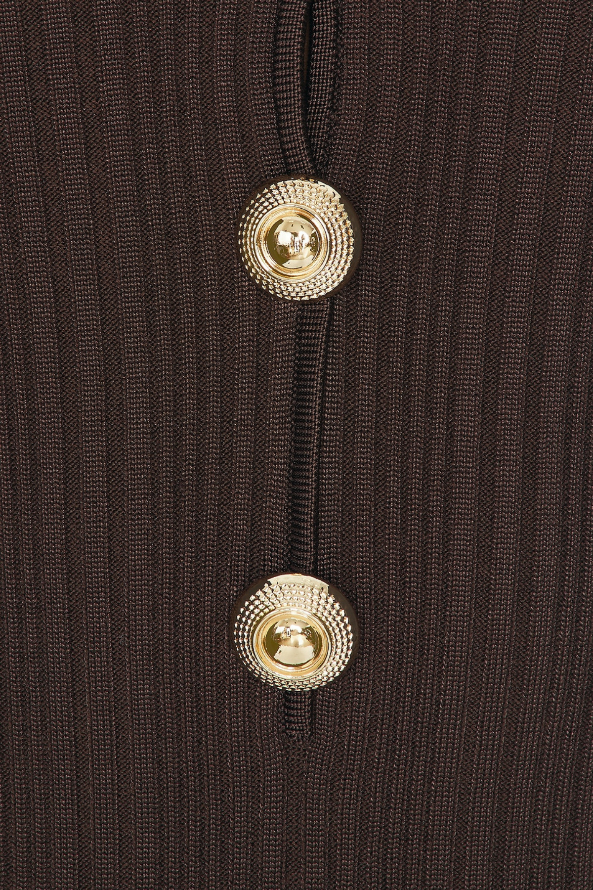 V Faustin Neck Button Knit Midi Dress