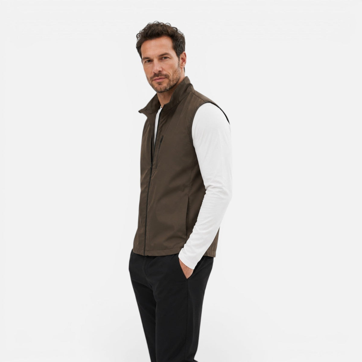Men's Lightweight Softshell Gilet Full Zip Outdoor Vest