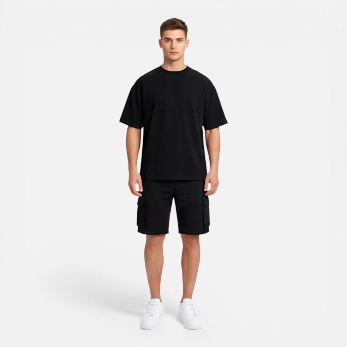 Men's T-Shirt and Cargo Shorts Set Casual Summer Outfit