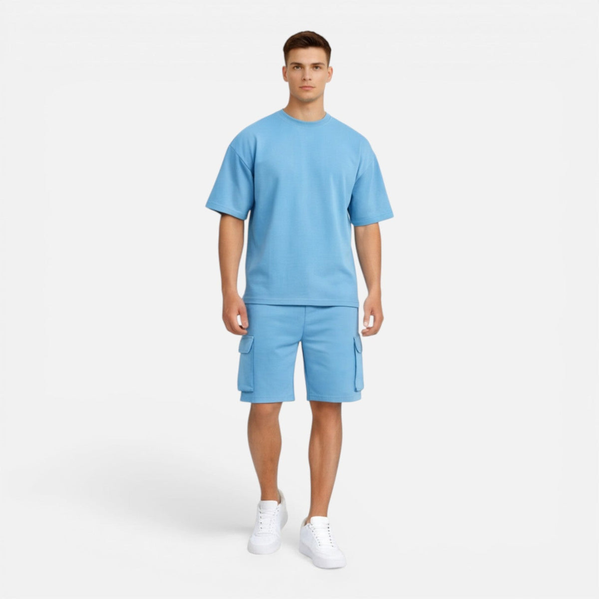 Men's T-Shirt and Cargo Shorts Set Casual Summer Outfit