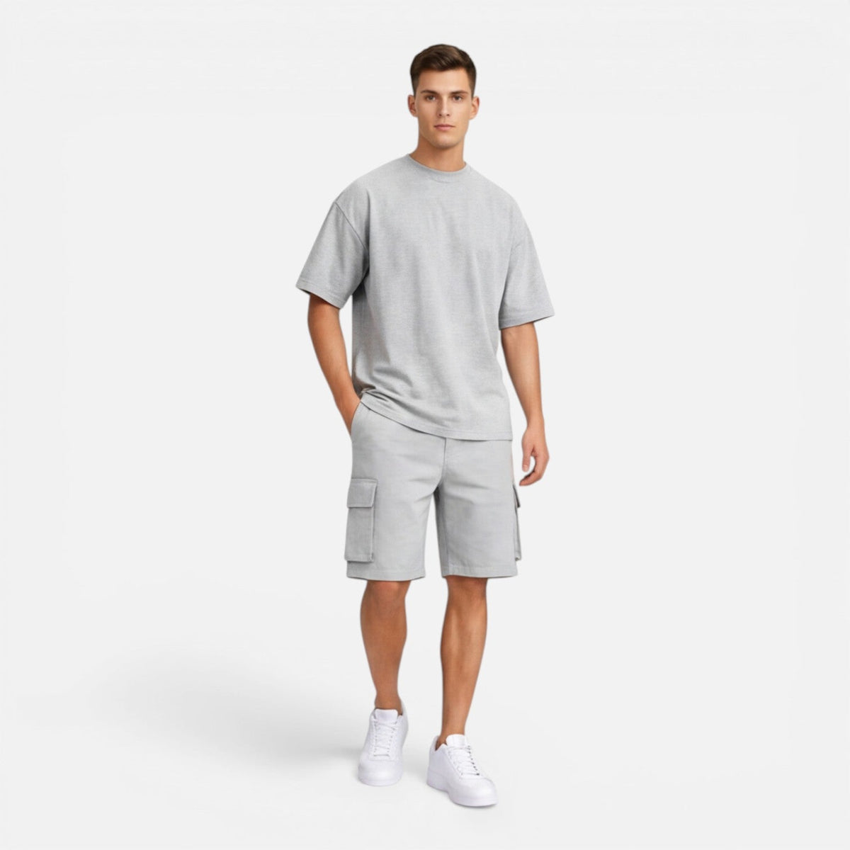 Men's T-Shirt and Cargo Shorts Set Casual Summer Outfit