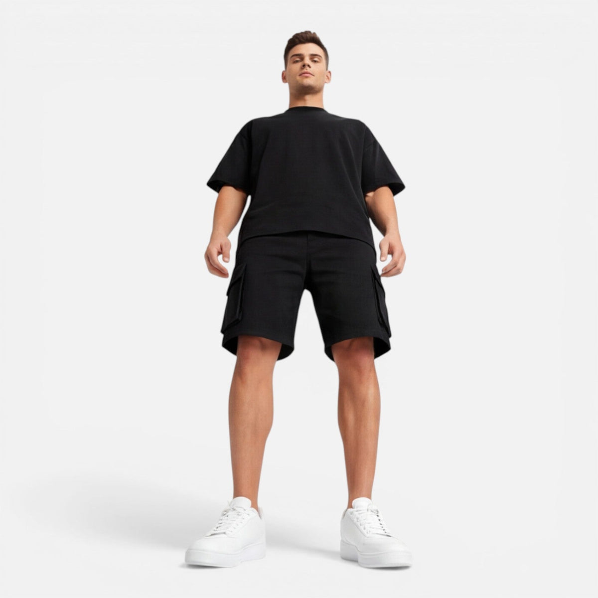 Men's T-Shirt and Cargo Shorts Set Casual Summer Outfit