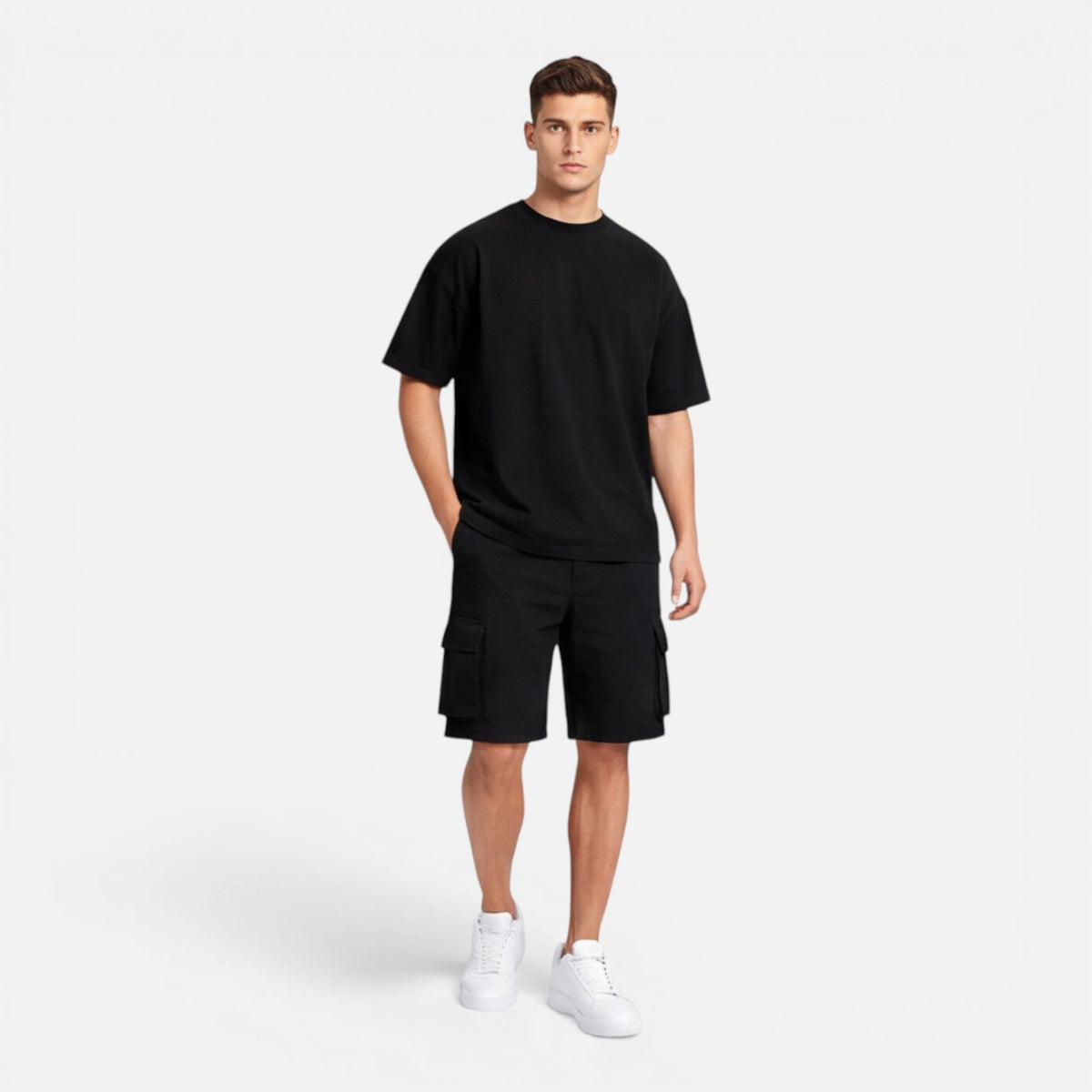 Men's T-Shirt and Cargo Shorts Set Casual Summer Outfit