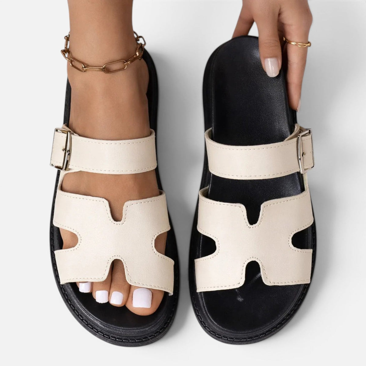 Women's Platform Sandals Adjustable Buckle Comfort Sandals