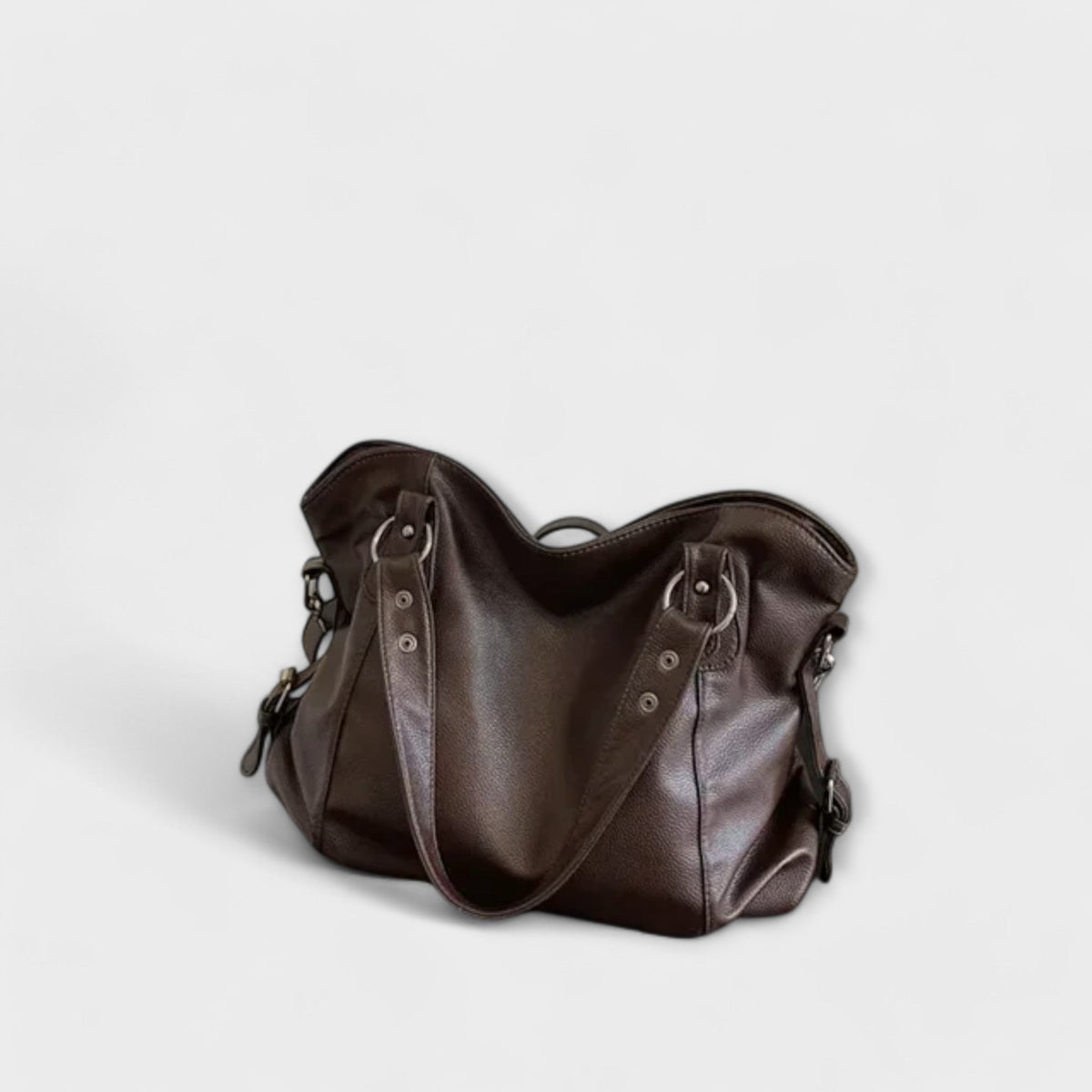 Studded Slouchy Hobo Shoulder Bag