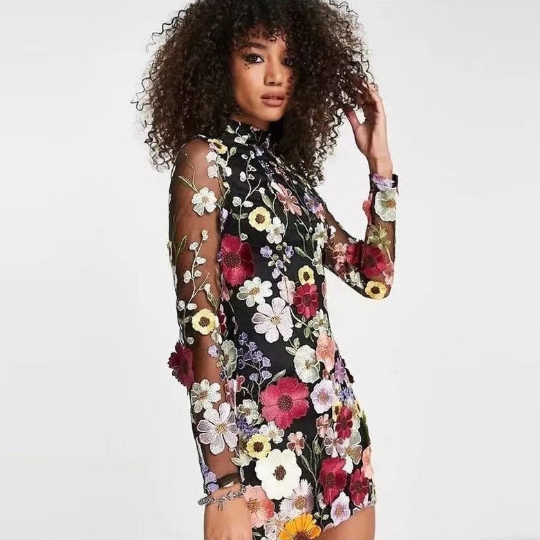 Nancy Floral Embroidered Dress for Women Wedding Guest Look