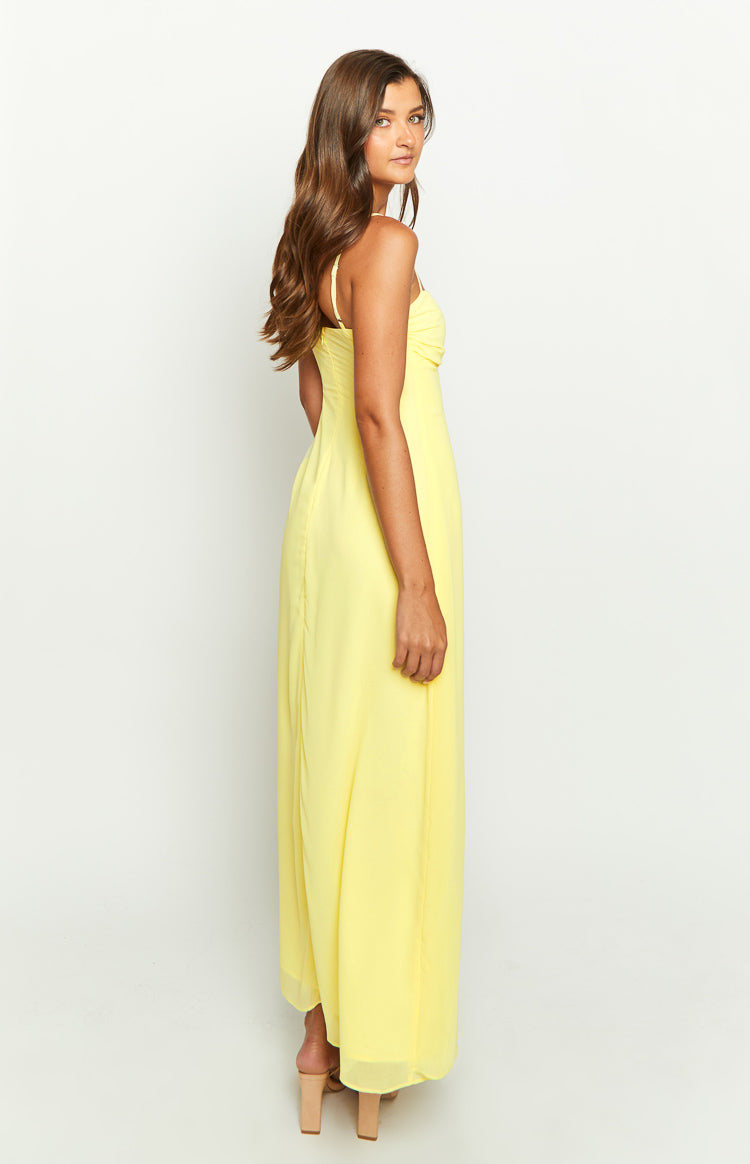 Chiffon Straight Neck Cami Side Tie Wrap Maxi Dress 5