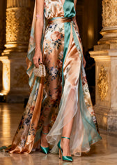 French Tulle Patchwork Tunic Silk Maxi Spaghetti Strap Dresses Summer 4