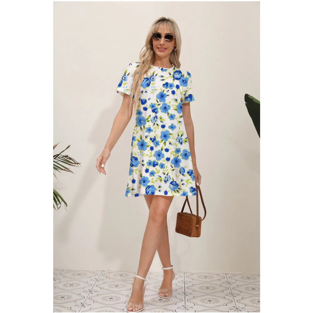Summer Fresh Sweet Solid Lace VNeck Waist Panel Midi Dresses