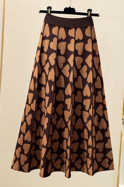 Full Of Love A-Line Knit Midi Skirt