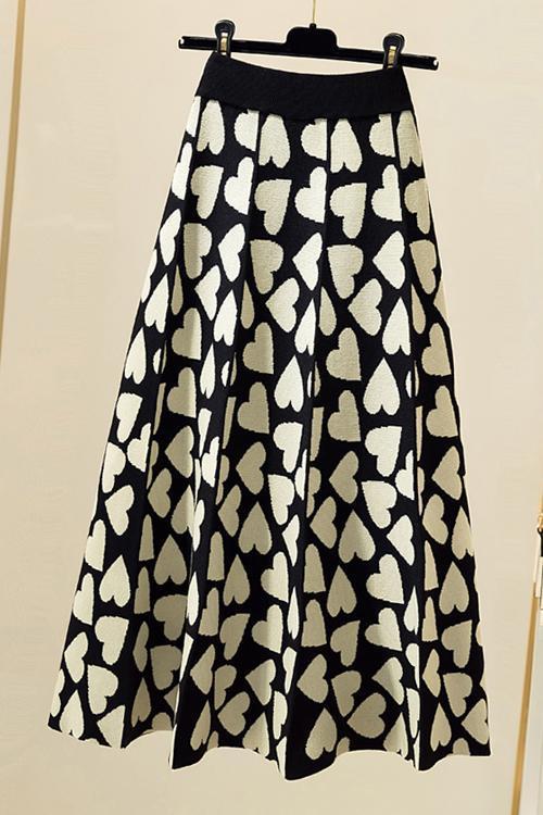 Full Of Love A-Line Knit Midi Skirt