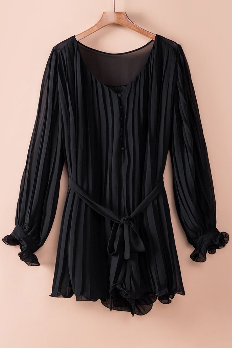 Erika Exclusive Pleated V Neck Dress Statement Occasion Edit