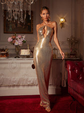 Cutout Sequin Maxi Dress - View 4