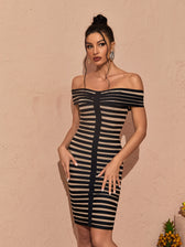 Gatlin Off Shoulder Mesh Mini Dress 2