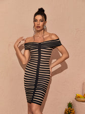 Gatlin Off Shoulder Mesh Mini Dress 4