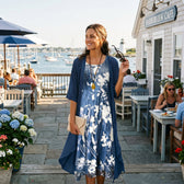 Floral Midi Dress and Chiffon Cardigan Two Piece Set 3