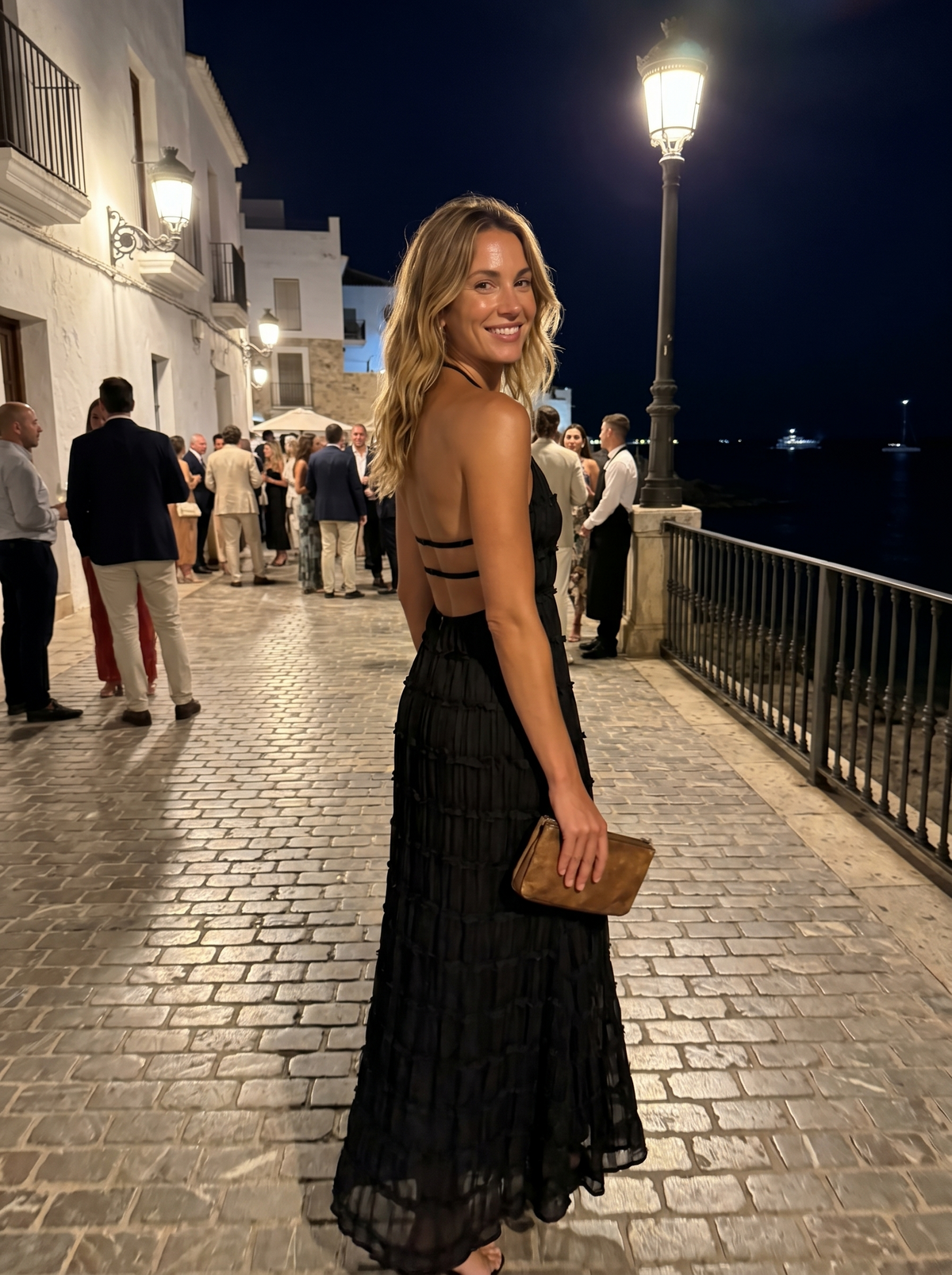 Textured Crinkle Halter Neck Sleeveless Maxi Dress
