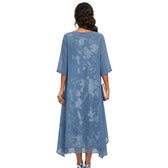Floral Midi Dress and Chiffon Cardigan Two Piece Set 2