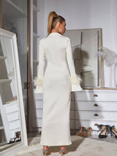 Ginger Long Sleeve Feather Bandage Dress 5