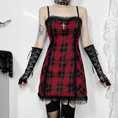 High-Waist Vintage Washed Halter-Neck Dress