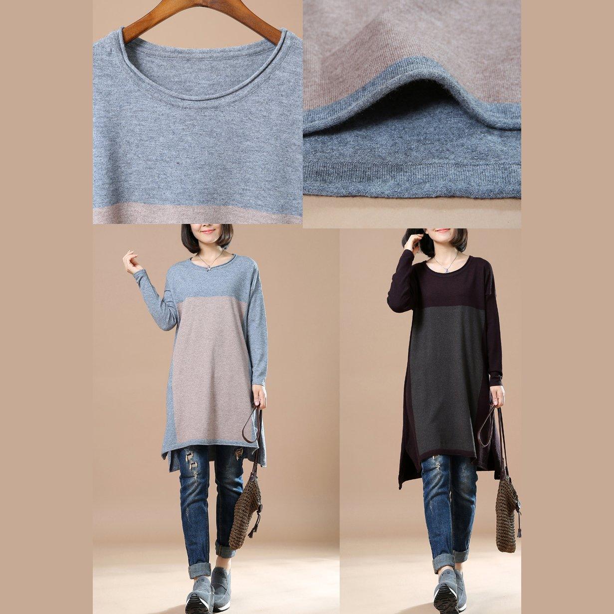Gray long sweater plus size winter dresses